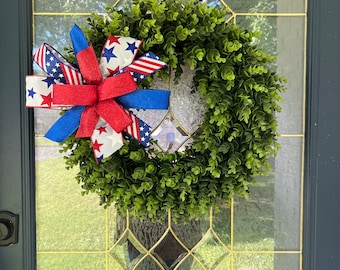 4th of July Bow, Memorial Day bow, patriotic bow, wreath bow, lantern bow, mailbox bow