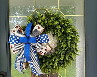 Football Wreath Bow, Fall Wreath Bow, Football Party Bow, Football Bow, Lantern Bow, Mailbox Bow, Football Season Decor, NFL Bow, Sports Bow