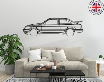 Sierra Cosworth Detailed Metal Car Silhouette Wall Art, Metal Wall Art Decor, Gift For Car Lovers, Car Guy Gifts, Car Gifts For Him