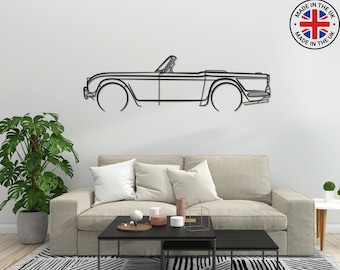TR4 Detailed Metal Car Silhouette Wall Art, Metal Wall Art Decor, Gift For Car Lovers, Car Guy Gifts, Car Gifts For Him