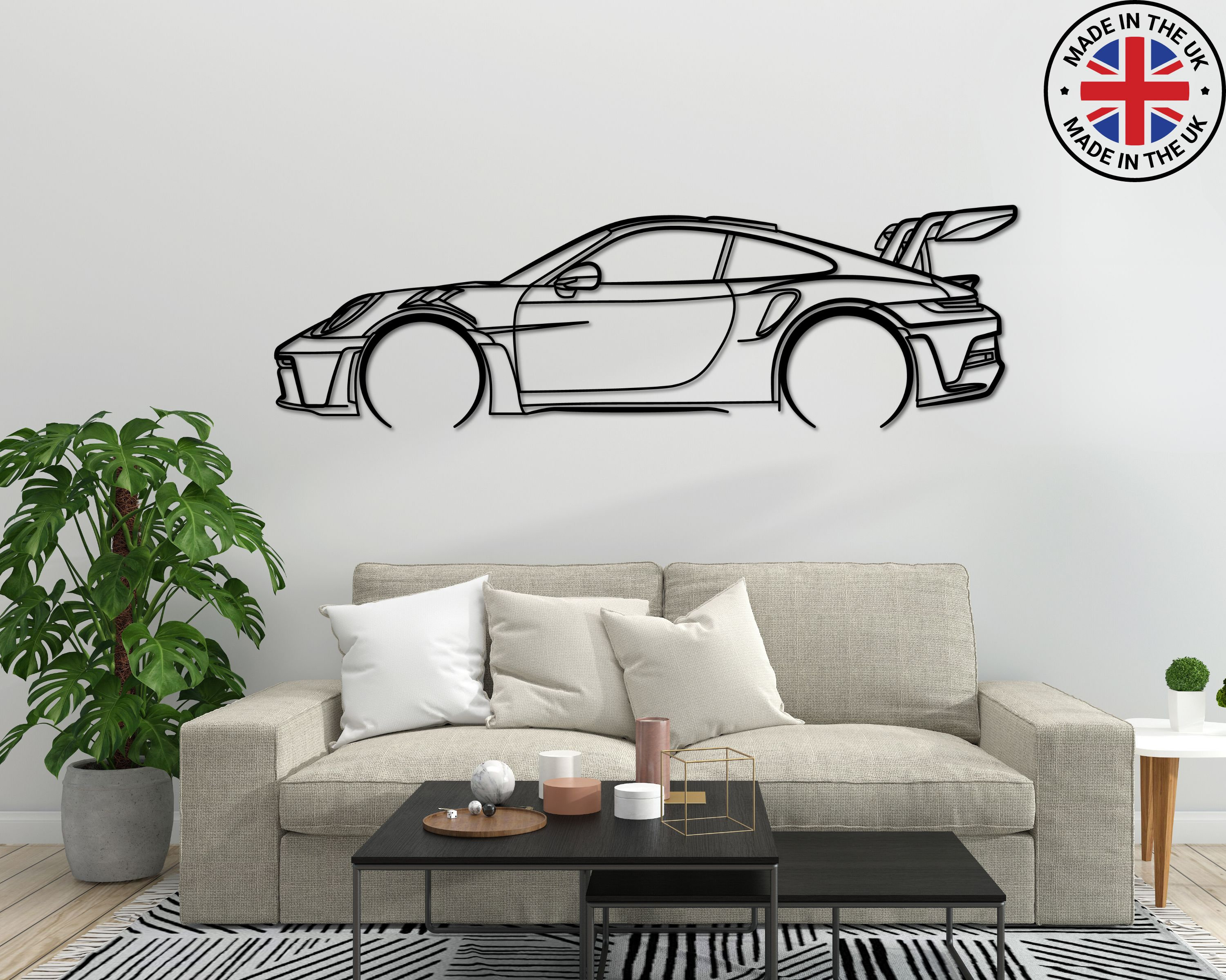 911 GT3 992 Detailed Metal Car Silhouette Wall Art, Metal Wall Art Decor, Gift for Car Lovers