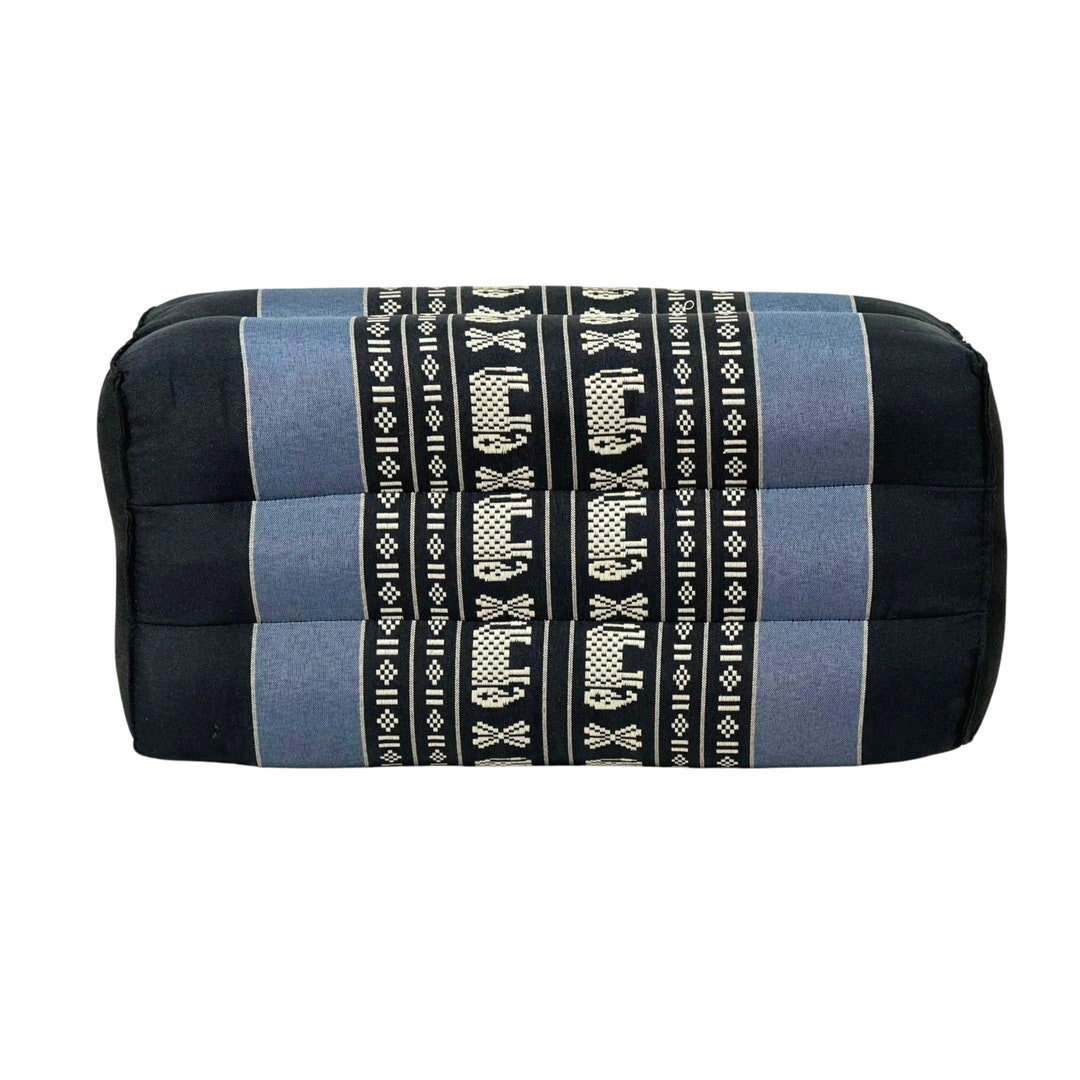 Livasia Coussin Yoga carré Bloc - 17x34x12cm - Coussin de méditation kapok, Coussin de Soutien Bolster rectangulaire, Accessoires Yoga Pilates Coussin cale-Nuque, Fait Main (Bleu
