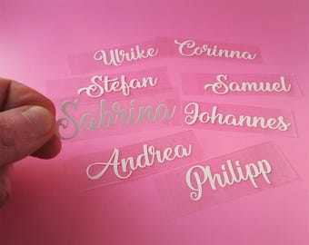 Aangepaste NAAM opstrijktransfer voor shirts, tassen en andere stoffen Warmte vinylstickers