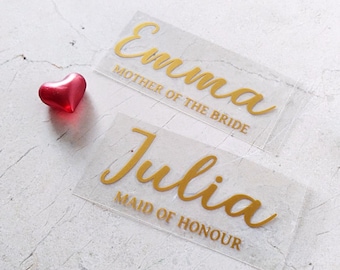 Custom Wedding Iron-On Heat Transfer Vinyl: Personalized Name & Role