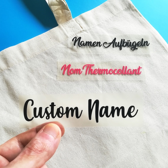 Custom Iron-On Name Decal: Heat Transfer Vinyl for Fabrics, Shirts, Bags and more!