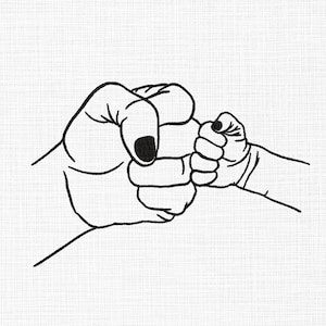 Mother and Baby Hand Embroidery Design Mother And Baby Hand Line Art Embroidery Design Machine Embroidery Design 5 Sizes Digital Download