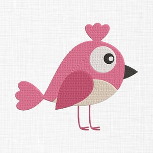 Cute Little Bird Embroidery Design Pink Bird Embroidery Design Flat Birds Embroidery Design Machine Embroidery Pattern 6 Sizes Download