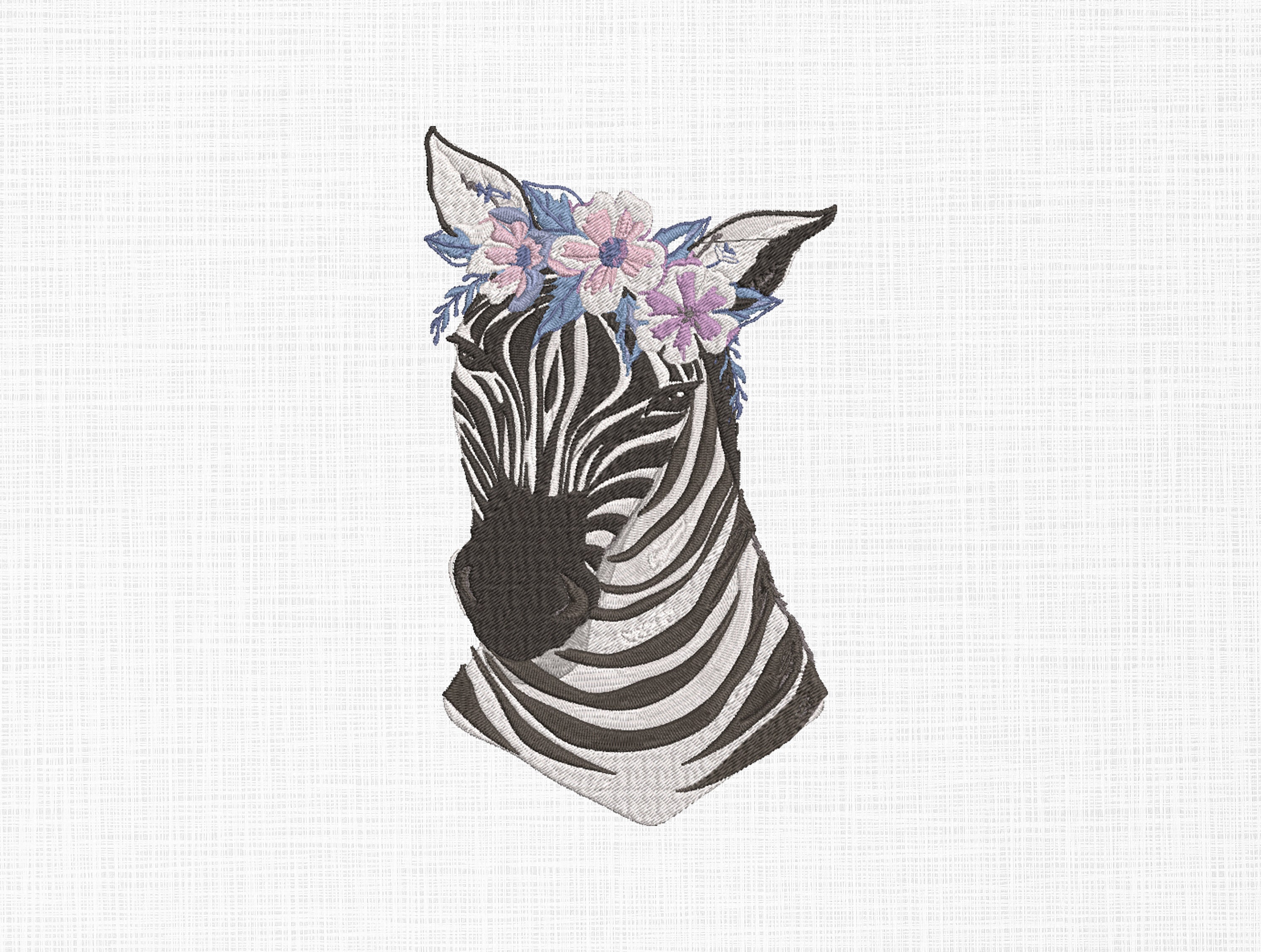 Zebra With Flower Embroidery Design Floral Zebra Embroidery Files ...