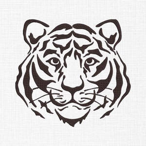Tiger Face Silhouette Embroidery Designs Tiger Embroidery Design Animals Embroidery Designs Machine Embroidery 5 Sizes Digital Download