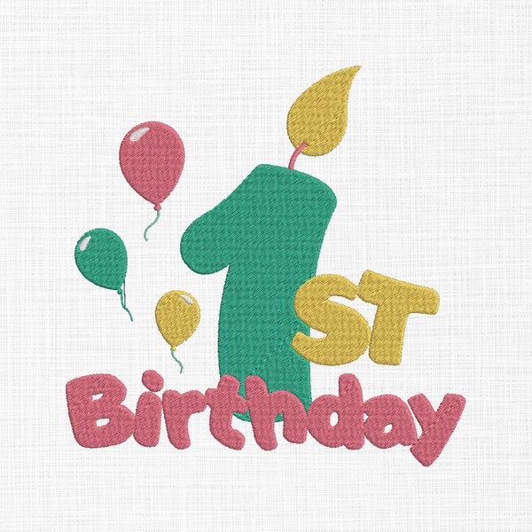 1st Birthday Embroidery Design - Etsy
