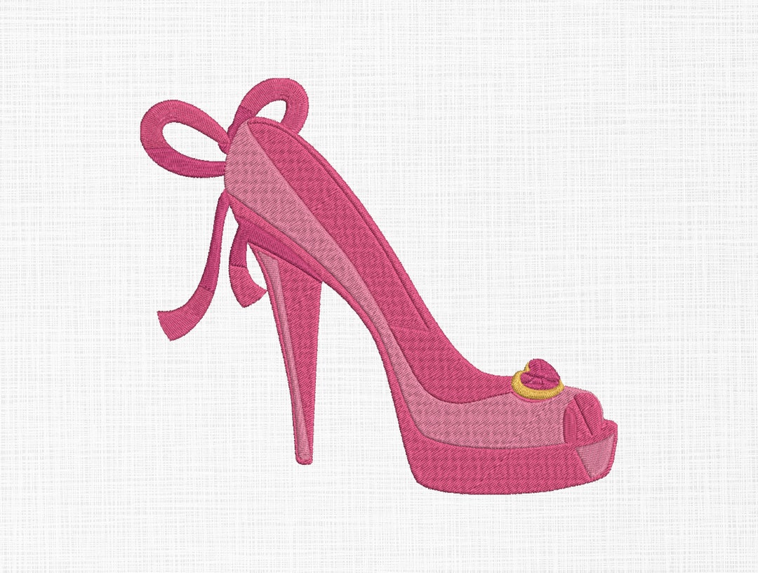 High Heel Shoe Embroidery Machine Embroidery Design High Heel Etsy
