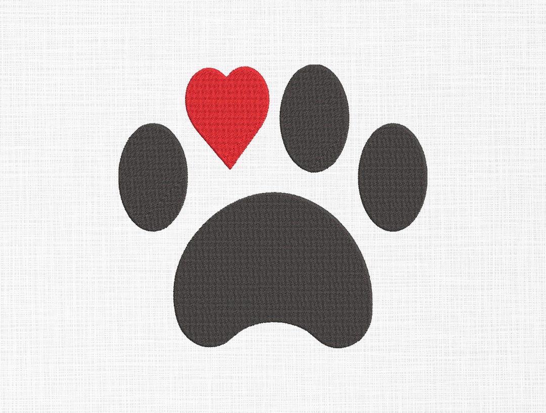 Paw Embroidery Design Dog Paw Embroidery Design Dog Lover Etsy