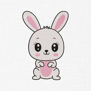 Cute Bunny Embroidery Design Easter Bunny Embroidery Design Rabbit Embroidery Machine Embroidery Pattern Embroidery files 6 sizes Download