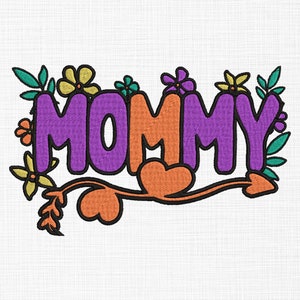 Floral Mommy Embroidery Design Mother&#39;s Day Embroidery Design Floral Mom Embroidery Design Machine Embroidery Files 5 Sizes Digital Download