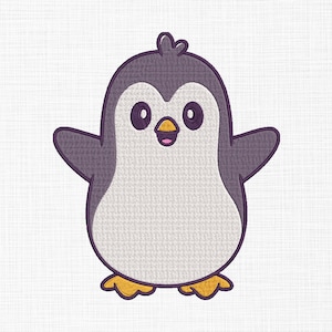 Cute Baby Penguin Embroidery Design Flat Penguin Embroidery Design Animals Embroidery Designs Machine Embroidery Files 6 Sizes Download
