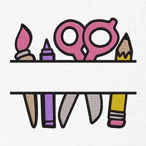 School Monogram Embroidery Design Art Monogram Embroidery Design Monogram Embroidery Design Machine Embroidery 5 Sizes Digital Download