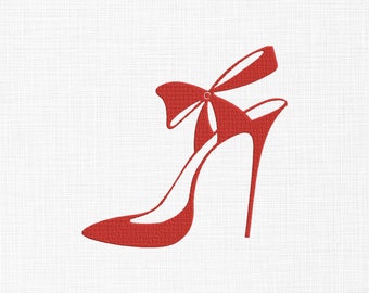 High Heel Embroidery Design Red High Heel Shoe Embroidery Design Shoe Embroidery Files Machine Embroidery Pattern 5 Sizes Download