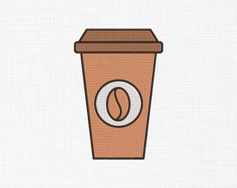 Kaffee Stickerei Design Kaffeetasse Stickmuster Kaffee Liebhaber Stickmuster Maschinenstickerei Muster 6 Größen digitaler Download