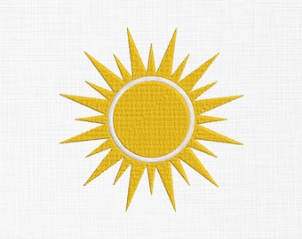 Sol bordado design sol bordado design sol bordado arquivos máquina bordado padrão 5 tamanhos download digital