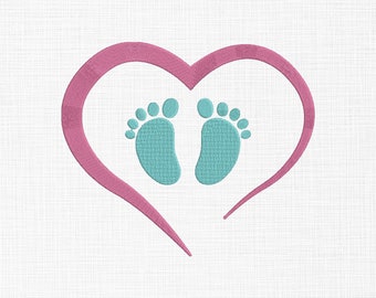 Baby feet Embroidery Design Newborn Embroidery Design Baby Embroidery Design Machine Embroidery Pattern 6 Sizes Digital Download