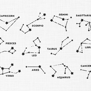 Pakiet znaków zodiaku Projekt haftu Astrologia Projekt haftu Konstelacja Wodnika Projekt haftu Haft maszynowy 5 rozmiarów
