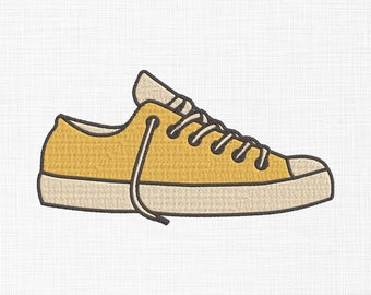 Yellow Sneaker Embroidery Design Shoes Embroidery Design Sneaker Embroidery Files Machine Embroidery Pattern 5 Sizes Digital Download