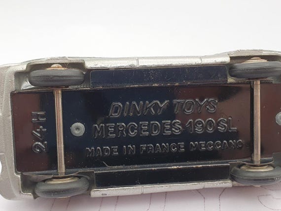 Dinky Toys F N°24 H Mercedes 190 SL 1/43 - Blanc Et Noir - Boîte D'origine