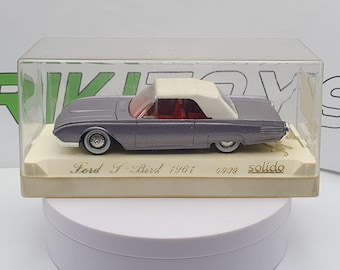 1962 Solido 128 Ford Thunderbird Gray France 1:43 Scale Diecast