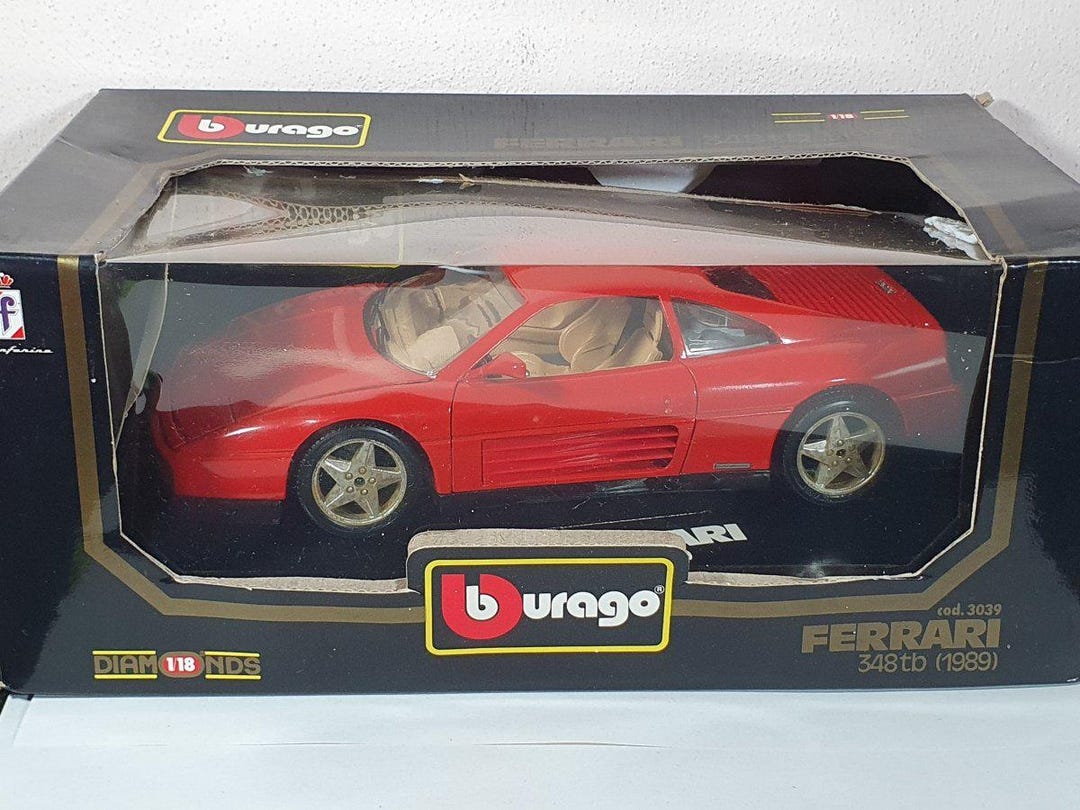 Burago フェラーリ348tb 1989 Ferrari 348 TB Burago 1/18 Red 1989 - Etsy