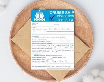 Cruise Ship Inspection Form v1 | Travel Agent | Event Planer | Group Leader | Fillable | PDF | Printable