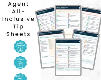 All Inclusive Resort Booking Guide PDF, Travel Agent Resource, Client Travel Tip Sheets, Vacation Planning Checklist Download