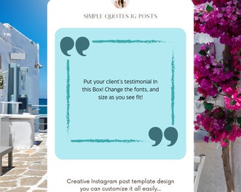 Travel Agent Client Testimonial Instagram Templates | Canva | Marketing | Social Media | Facebook | Realtor | Real Estate