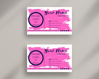 Business Email Signature Template | Pink Swoosh | Linkable | Editable | Canva | Template | Logo | Photo