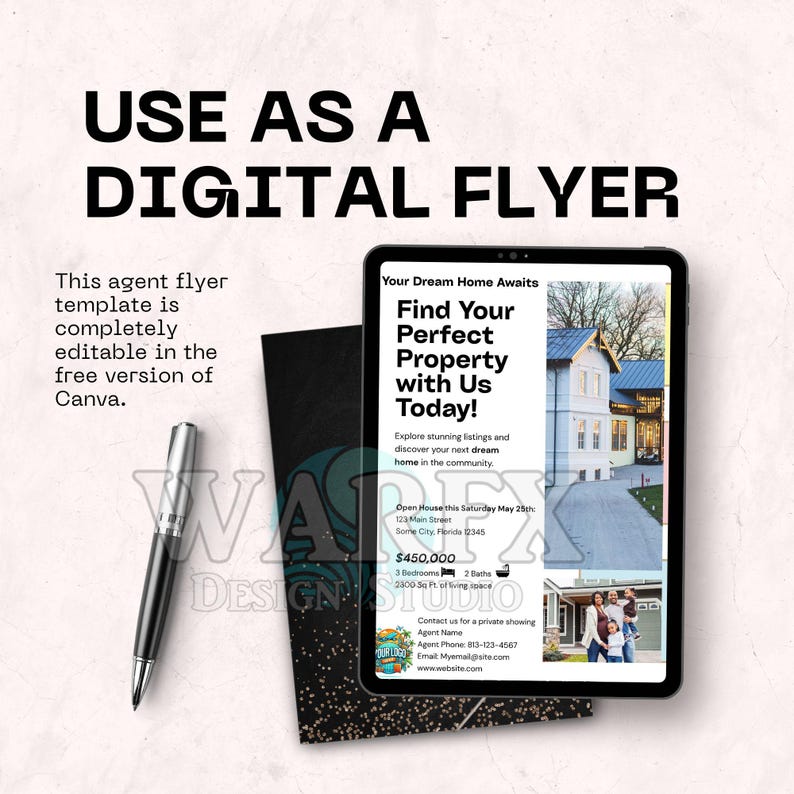 Editable Real Estate Flyer Template: Modern Open House Brochure (canva ...
