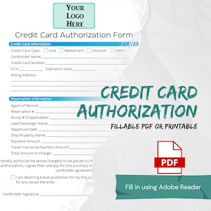 Formulaire d'autorisation de carte de crédit pour agent de voyages | Formulaires commerciaux | PDF | Téléchargement numérique | À remplir