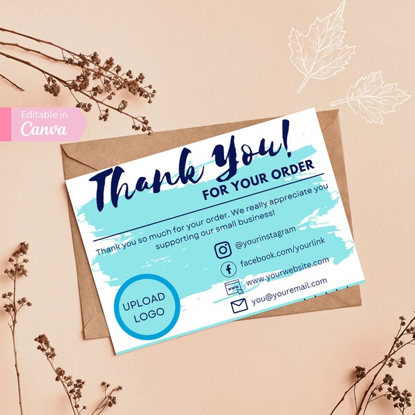 Single Sided Thank You Card - Etsy