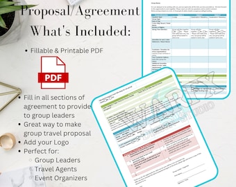 Editable Group Cruise Proposal Template: Travel Agency Contract (PDF Download, 8.5x11 US Letter Size)