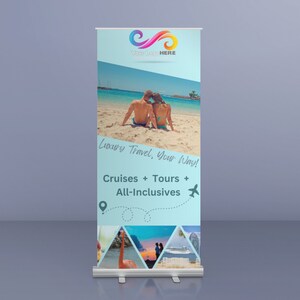 Retractable Banner Template, Canva, Customizable, 33.5"x79", Print, Marketing, Business