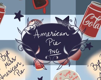 Patrón sin costuras de American Pie // Diseño digital dibujado a mano - Descarga PNG // Covenant Collections