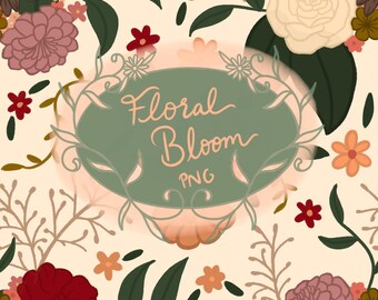 Floral Bloom Seamless Pattern|| Hand Drawn Digital Design- PNG Download|| Covenant Collections
