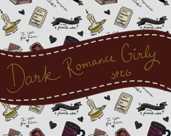 Dark Romance Girly Seamless Pattern|| Hand Drawn Digital Design-JPEG Download|| Covenant Collections