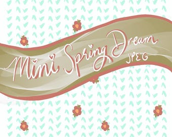 Mini patrón sin costuras "Sueño de primavera" // Diseño digital dibujado a mano (descarga JPEG) // Colecciones Covenant