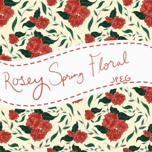 Rosey Spring Floral|| Hand Drawn Digital Design- JPEG Download|| Covenant Collections
