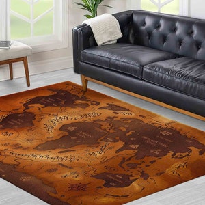 Tapete de mapa, tapetes de mapa do velho mundo, tapete de mapa antigo, tapete educacional, tapete marrom, tapetes macios, tapetes de presente para madrinhas, tapetes de decoração para casa, tapetes de fazenda,