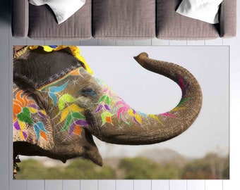 Rug, Popular Rugs, Safari Rugs, Machine Washable Rugs, Animal Rug, Indoor Rugs, Pattern Rug, Elephant Rug, Personalizeds Rugs, Farmhouse Rug