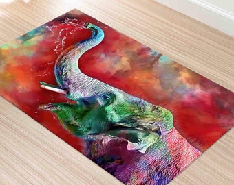 Front Door Rug, Animal Rug, Non Slip Rug, Area Rug, Classic Rug, Abstract Elephant Rugs, Animal Rugs, Salon Rug, Colorful Rug, Popular Rugs,