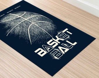 Motivation Rugs, Front Door Rug, Thick Rugs, Man Cave Rug, Basketball Rug, Ball Rugs, Machine Washable Rug, Personalizeds Rugs, Black Rug,