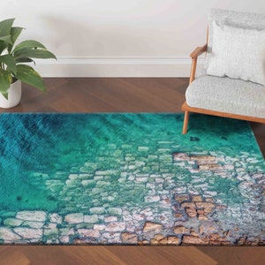 Aboveal Ocean View Rug, Aboveal Ocean Rug, Anti-Slip Carpet Rugs, View Rugs, Cosatal Rug, Colorful Rugs, Sea Scenery Rug, Personalized Rugs,