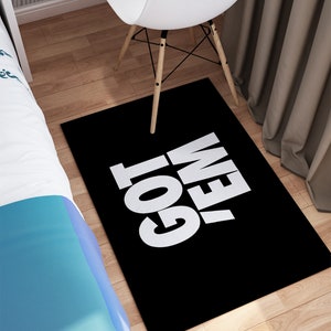 Area Rugs, Modern Rugs, Got Em Rug, Gift For Her Rugs, Black Rugs, White Rug, Front Door Rug, Kitchen Rug, Office Rug, Home Decor, Large Rug image 6