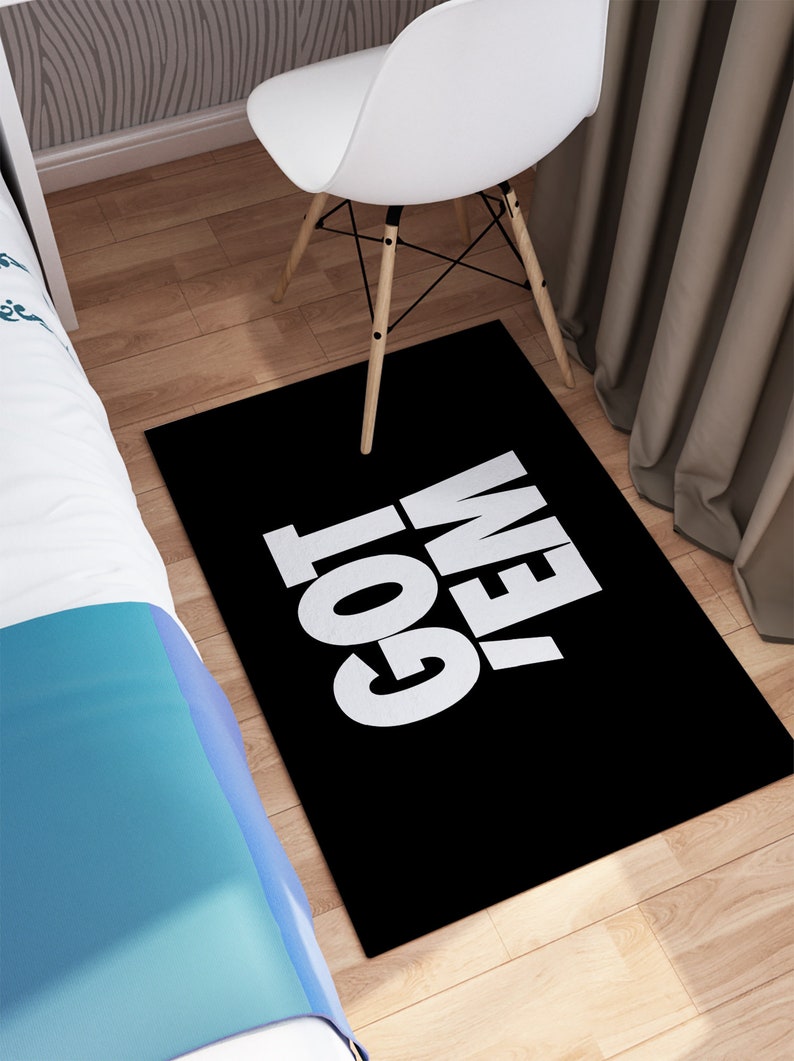 Area Rugs, Modern Rugs, Got Em Rug, Gift For Her Rugs, Black Rugs, White Rug, Front Door Rug, Kitchen Rug, Office Rug, Home Decor, Large Rug image 6
